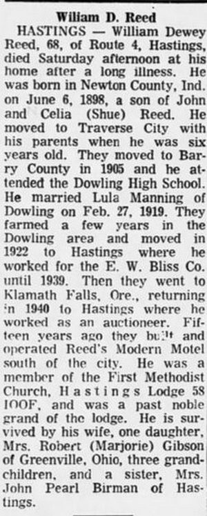 Parkview Motel - Jan 2 1967 Former Owner Passes Away